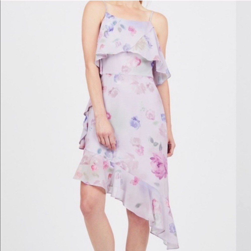 • Badgley Mischka • Asymmetrical Ruffled Dress